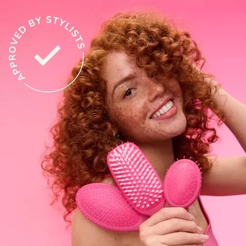 Wet Brush Mini Detangler Hair Brush, Pink | Detangling Travel Brush with IntelliFlex Bristles for All Hair Types thumbnail 7
