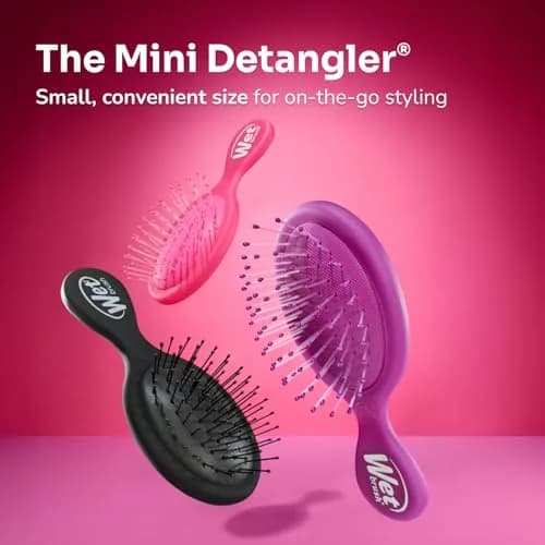 Wet Brush Mini Detangler Hair Brush, Pink | Detangling Travel Brush with IntelliFlex Bristles for All Hair Types thumbnail 9