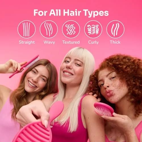 Wet Brush Mini Detangler Hair Brush, Pink | Detangling Travel Brush with IntelliFlex Bristles for All Hair Types thumbnail 2