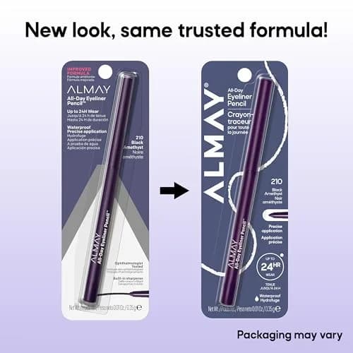 Almay All-Day Eyeliner Pencil, 210 Black Amethyst, 0.01 oz (0.3 g) | Waterproof Matte Finish thumbnail 8