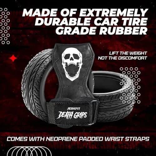 JerkFit Death Grips Lifting Straps for Deadlifts & Pull-Ups | Padded Support & Increased Grip (Medium) thumbnail 5