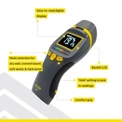 General Tools MM9 Pin & Pinless Moisture Meter | Detects Moisture in Wood, Walls & Drywall thumbnail 5