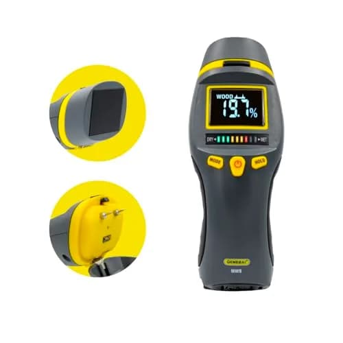 General Tools MM9 Pin & Pinless Moisture Meter | Detects Moisture in Wood, Walls & Drywall thumbnail 8