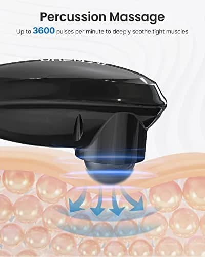 RENPHO Rechargeable Handheld Back Massager with 5 Speeds & 5 Modes | Deep Tissue Percussion, Cordless, 140 Min Runtime thumbnail 3