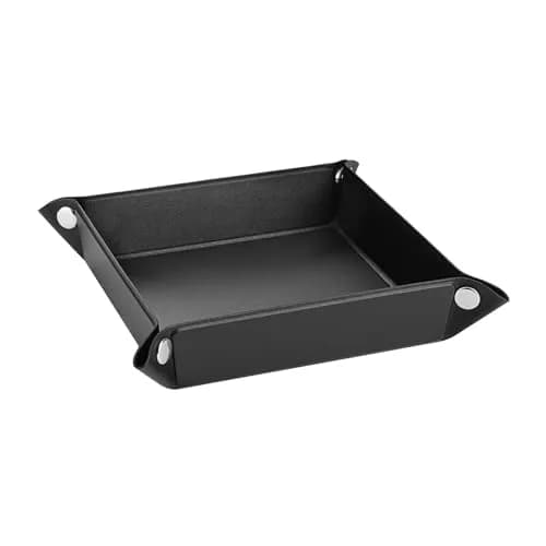 Luxspire Black PU Valet Tray for Keys, Coins, Jewelry & Phone | 16cm x 16cm (6.3" x 6.3") thumbnail 2