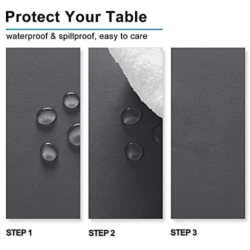 Hiasan Rectangle Tablecloth Grey 54 x 120 Inch | Water Resistant & Washable thumbnail 3