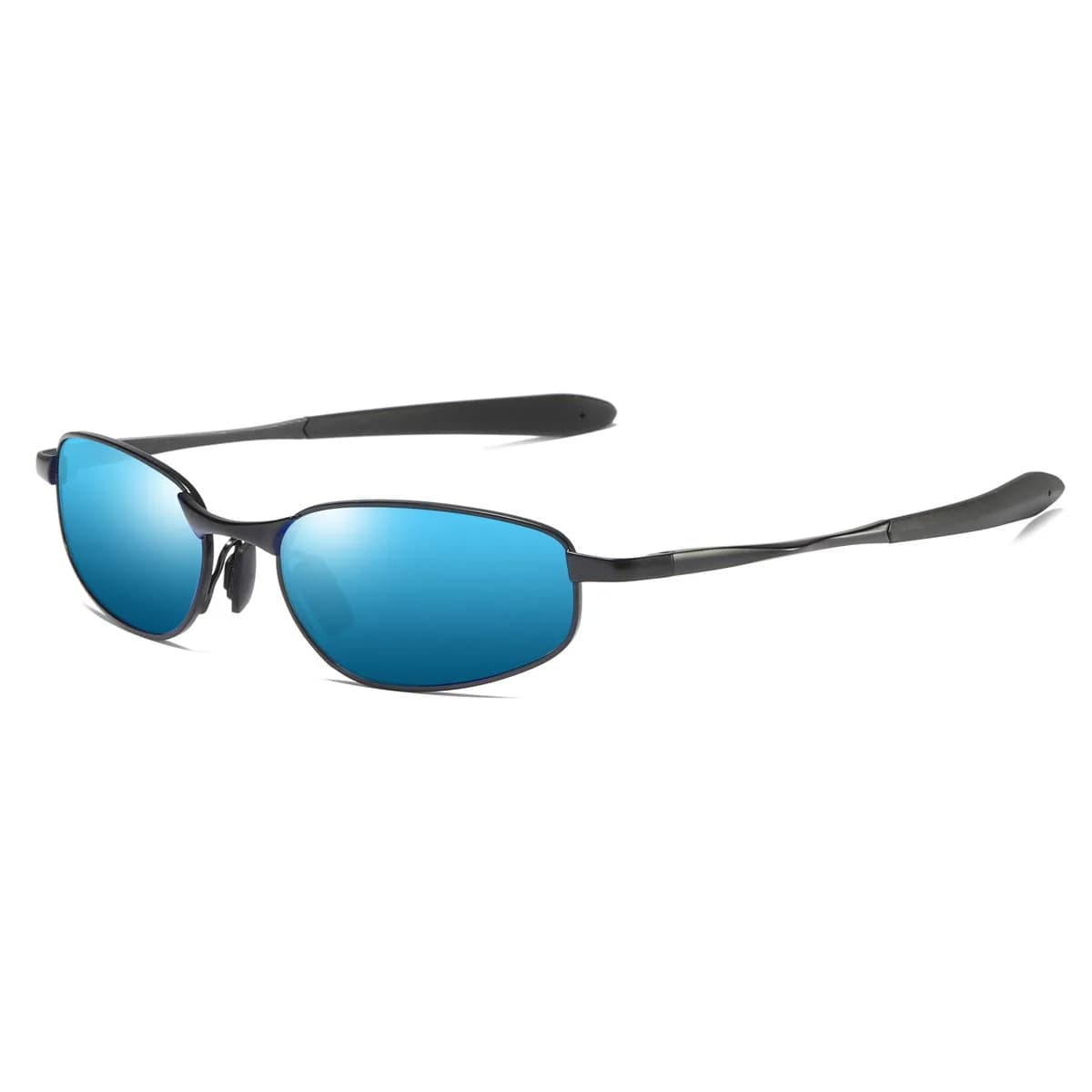 ZHILE Polarized Rectangular Sunglasses for Women, 53mm Lens Width | UV400 Protection — Blue Mirrored