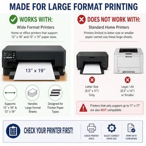Desktop Publishing Supplies 13" x 19" Cardstock Paper | Heavy 80lb Cover White Matte 50 Sheets thumbnail 8