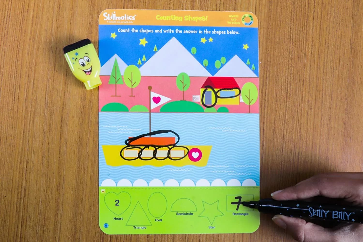 Skillmatics Shapes and Patterns Educational Game - Reusable Activity Mats with Dry Erase Marker, Ages 3-6 | Logical Reasoning & Creative Thinking - view 5