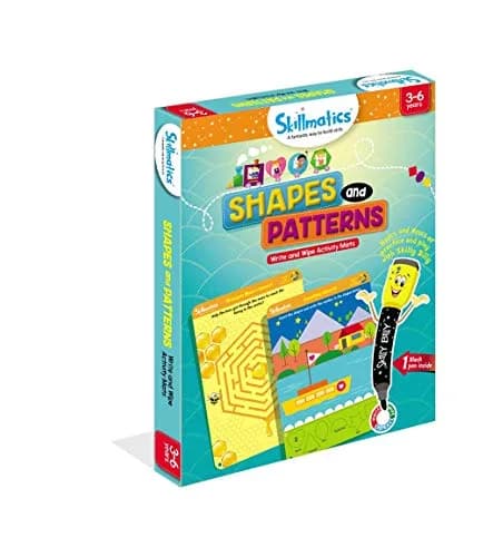 Skillmatics Shapes and Patterns Educational Game - Reusable Activity Mats with Dry Erase Marker, Ages 3-6 | Logical Reasoning & Creative Thinking thumbnail 7