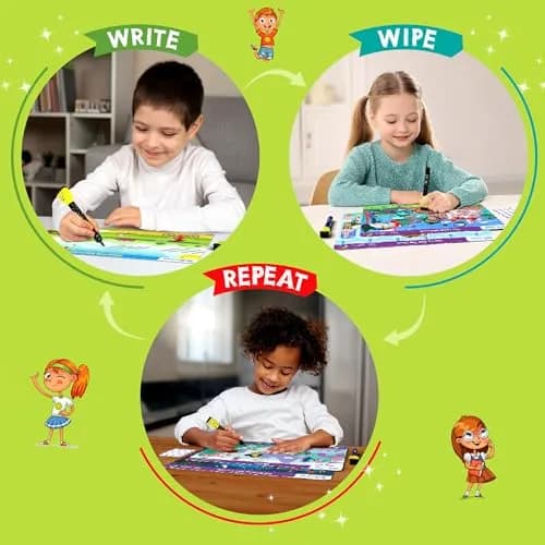 Skillmatics I Can Write Activity Book for Kids Ages 3-6 | Reusable Write and Wipe Mats with 14 Activities thumbnail 5