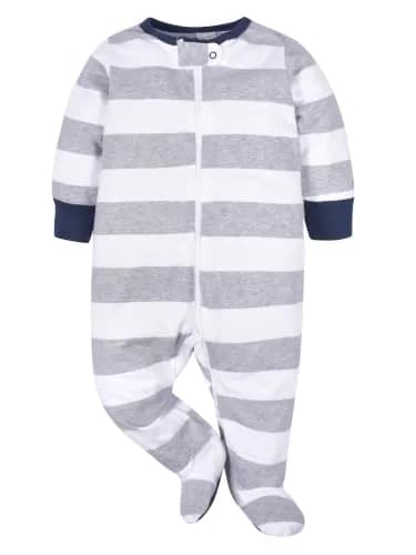 Onesies Brand Baby Boys 4-Pack Footies & Sleepers 6-9 Months | Soft Cotton, Full-Length Zipper, Built-In Footies thumbnail 4