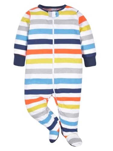 Onesies Brand Baby Boys 4-Pack Footies & Sleepers 6-9 Months | Soft Cotton, Full-Length Zipper, Built-In Footies thumbnail 2