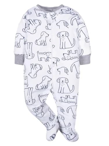 Onesies Brand Baby Boys 4-Pack Footies & Sleepers 6-9 Months | Soft Cotton, Full-Length Zipper, Built-In Footies thumbnail 3