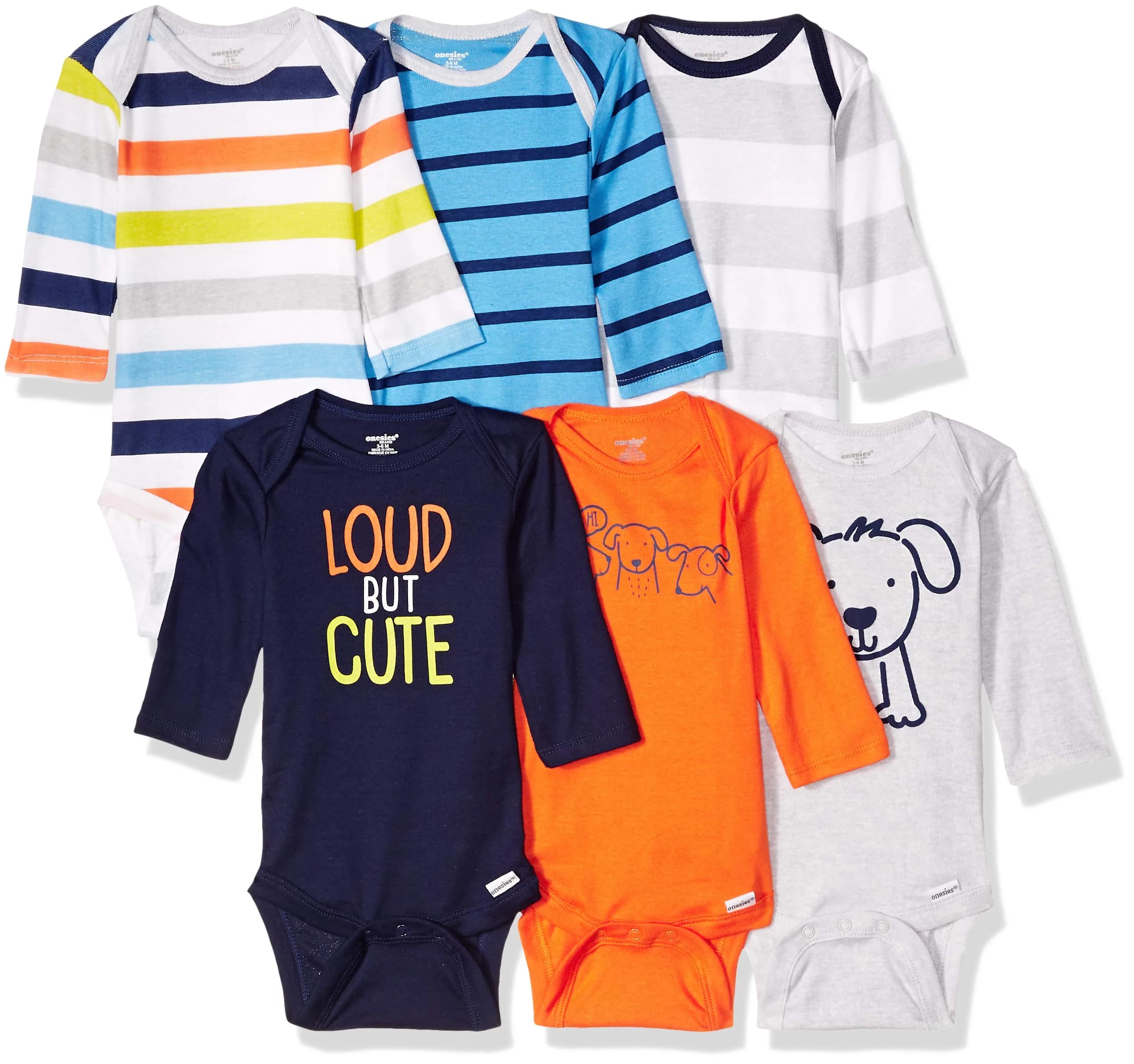 Onesies BrandUnisex Baby Bodysuits 6-Pack Long Sleeve | Soft Cotton, Easy Diaper Changes, Snug Fit (70-120 chars)