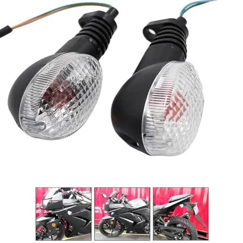 motoparty Motorcycle LED Turn Signal Indicators for Kawasaki Ninja 250R EX250R 2008-2012, Clear Lens (Front/Rear) thumbnail 1