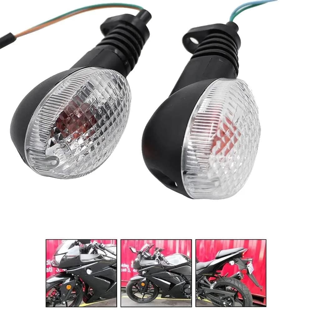 motoparty Motorcycle LED Turn Signal Indicators for Kawasaki Ninja 250R EX250R 2008-2012, Clear Lens (Front/Rear) thumbnail 2