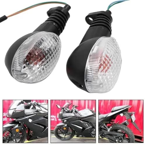 motoparty Motorcycle LED Turn Signal Indicators for Kawasaki Ninja 250R EX250R 2008-2012, Clear Lens (Front/Rear) thumbnail 4