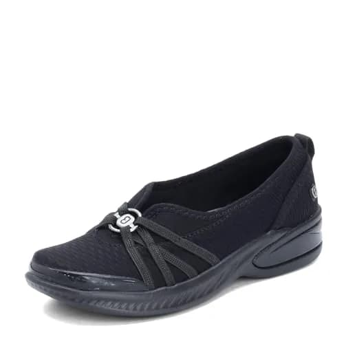 BZees Niche Skimmers Ballet Flat, Black Mesh, US 8.5 Wide | Lightweight Comfort for Women thumbnail 1