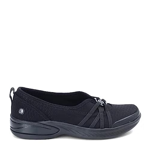 BZees Niche Skimmers Ballet Flat, Black Mesh, US 8.5 Wide | Lightweight Comfort for Women thumbnail 2