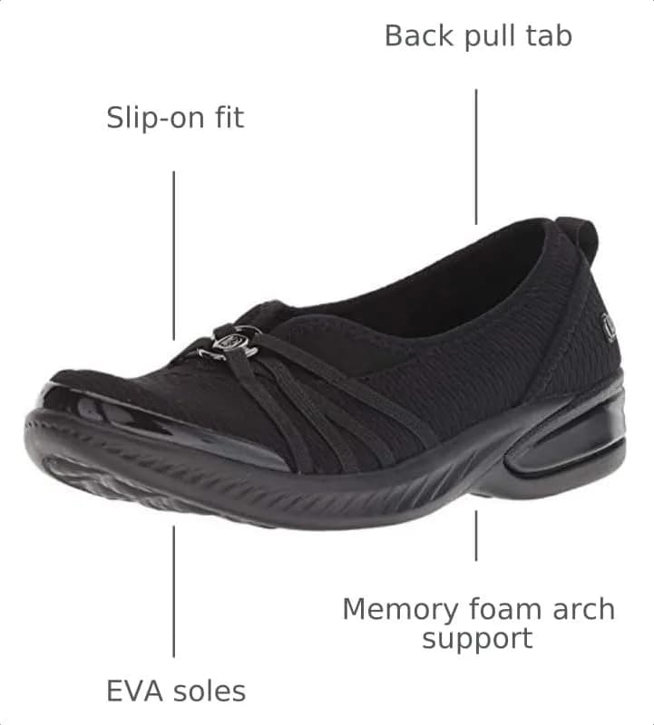 BZees Niche Skimmers Ballet Flat, Black Mesh, US 8.5 Wide | Lightweight Comfort for Women thumbnail 3