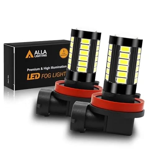 Alla Lighting H16/H11/H8 LED Fog Light Bulbs 6000K Xenon White 2800 Lumens (2-Pack) | Plug-and-Play Upgrade for Brighter Driving thumbnail 1