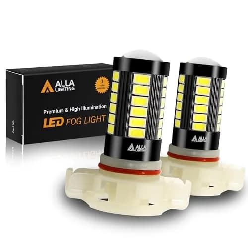 Alla Lighting 5202 PS19W LED Fog Light Bulbs 2800Lms 6000K Xenon White | Plug-and-Play Replacement for DRL & Fog Lights thumbnail 1