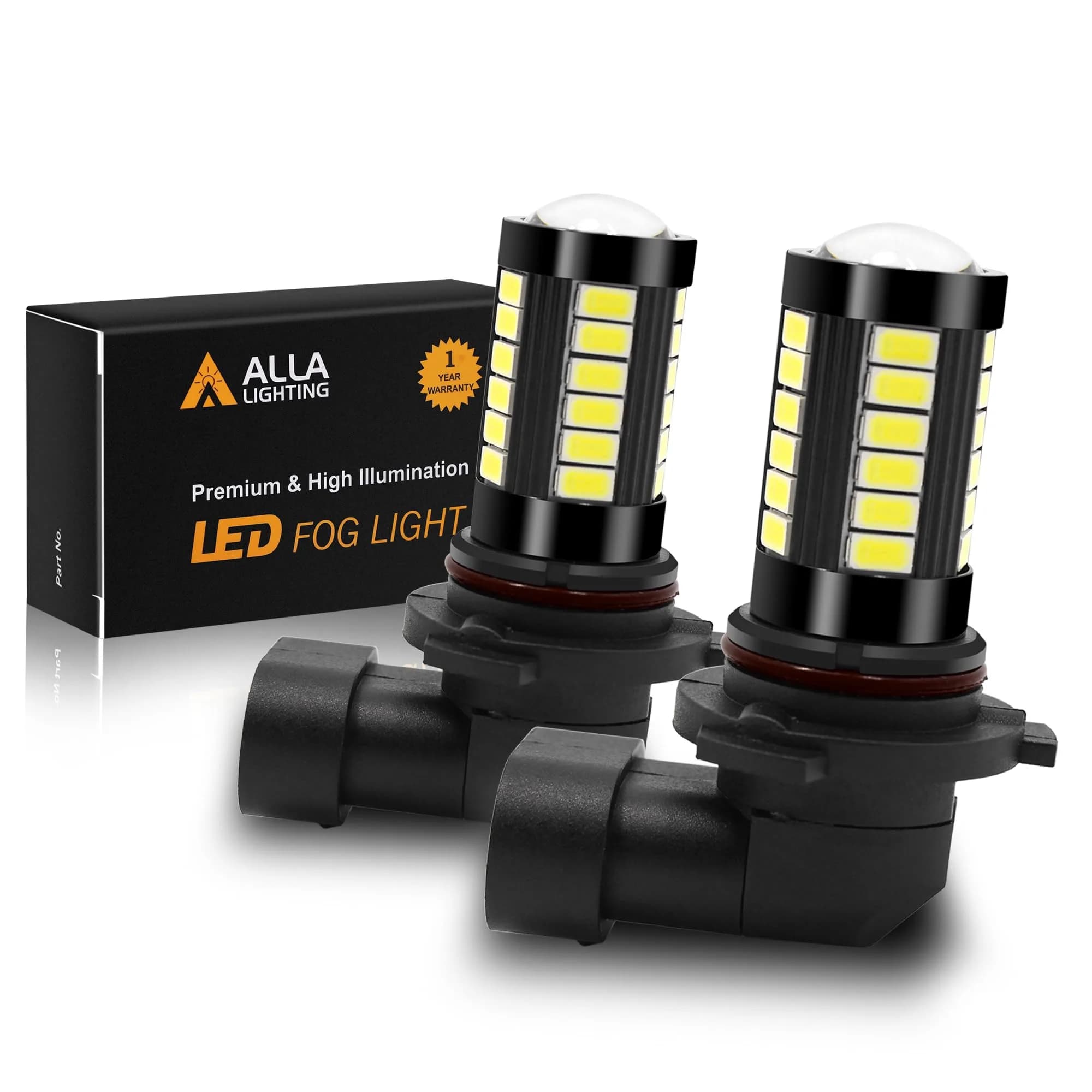 Alla Lighting PSX24W 2504 LED Fog Light Bulbs 2800lm 6000K White | Plug-and-Play Upgrade — 6000K Xenon White