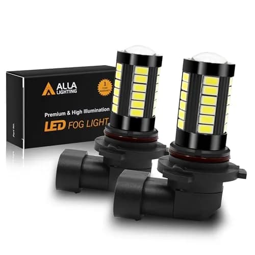 Alla Lighting HB4 9006 LED Fog Light Bulbs 6000K Xenon White 2800 Lumens (2-Pack) | Super Bright 12V Auto Replacement thumbnail 1