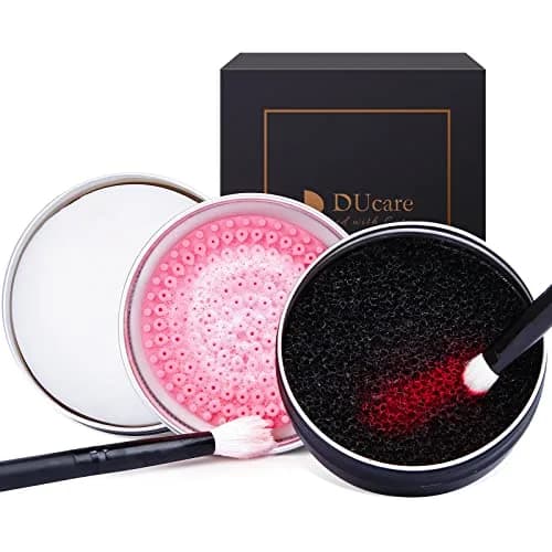 DUcare Makeup Brush Cleaner Solid Soap & Color Removal Sponge | Coconut Scented, Travel Friendly, 2 Pack thumbnail 1