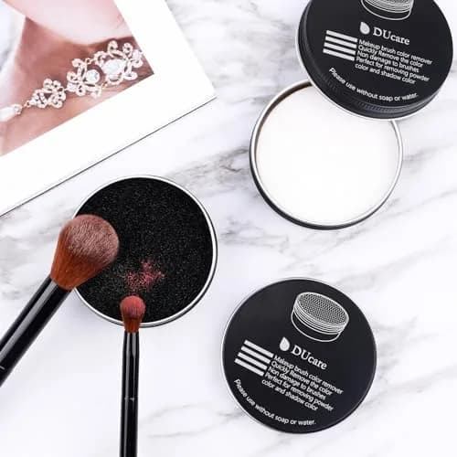 DUcare Makeup Brush Cleaner Solid Soap & Color Removal Sponge | Coconut Scented, Travel Friendly, 2 Pack thumbnail 5