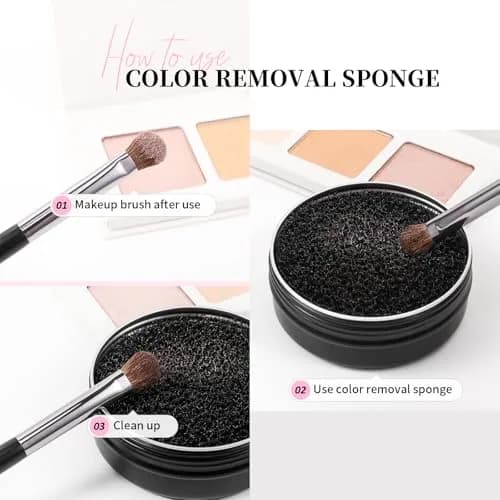 DUcare Makeup Brush Cleaner Solid Soap & Color Removal Sponge | Coconut Scented, Travel Friendly, 2 Pack thumbnail 3