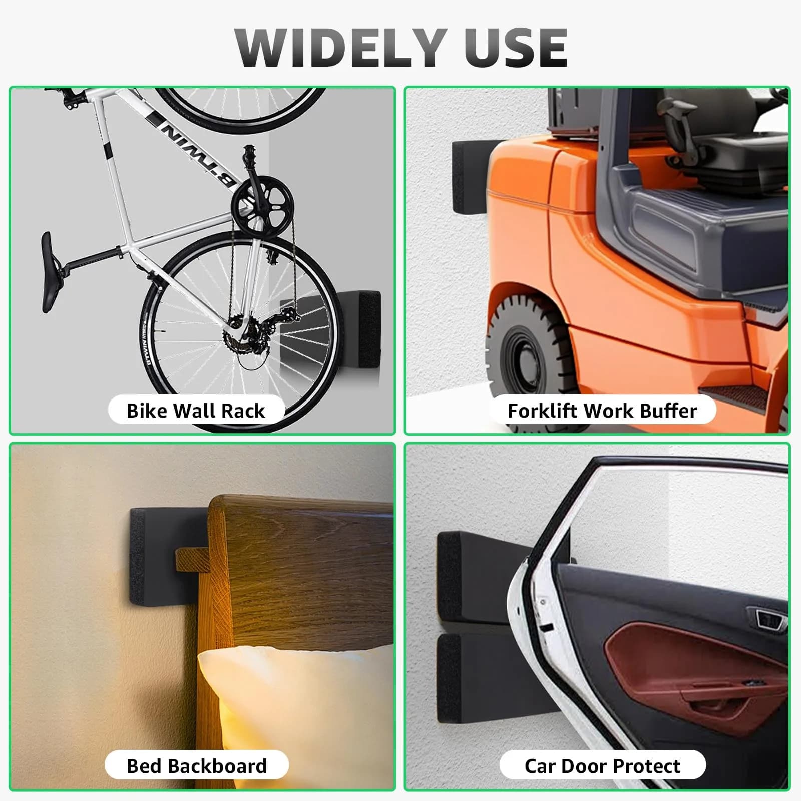 PICK FOR LIFE Garage Wall Protector 4-Pack Black 30cm (11.8") | Protects Car Doors from Scratches & Impacts - view 6