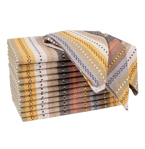 Ramanta Home Salsa Stripe Cotton Oversized Cloth Napkins 20x20 Inches | Elegant & Eco-Friendly (70-120 chars) thumbnail 1