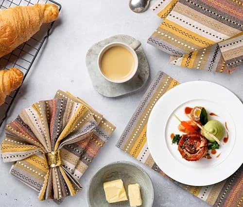 Ramanta Home Salsa Stripe Cotton Oversized Cloth Napkins 20x20 Inches | Elegant & Eco-Friendly (70-120 chars) thumbnail 5