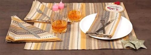 Ramanta Home Salsa Stripe Cotton Oversized Cloth Napkins 20x20 Inches | Elegant & Eco-Friendly (70-120 chars) thumbnail 6