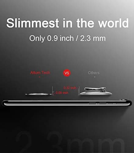 Attom Tech World's Slimmest Phone Ring Holder 2.3mm Black | Magnetic Car Mount Support thumbnail 2