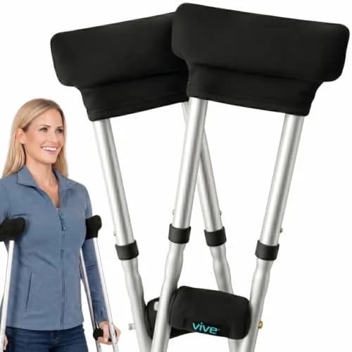 Vive Crutch Pads & Hand Grips - Comfortable, Breathable | High-Density Foam & Moisture-Wicking thumbnail 1