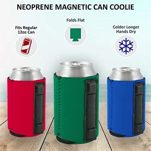 Coolie Junction Magnetic Can Coolie 2 Pack | Collapsible, Neoprene, Black thumbnail 5