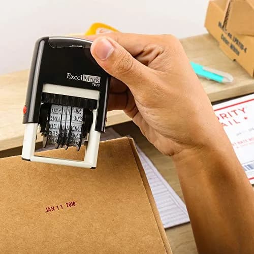 ExcelMark 7820 Self-Inking Rubber Date Stamp 3/16"x 1" | 10 Years of Dates, Rapid Impressions thumbnail 4