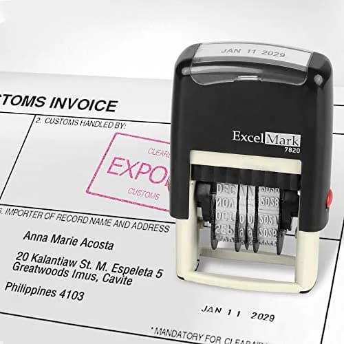 ExcelMark 7820 Self-Inking Rubber Date Stamp 3/16"x 1" | 10 Years of Dates, Rapid Impressions thumbnail 5