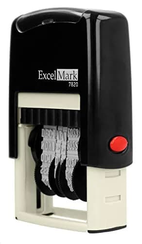 ExcelMark 7820 Self-Inking Rubber Date Stamp 3/16"x 1" | 10 Years of Dates, Rapid Impressions thumbnail 7