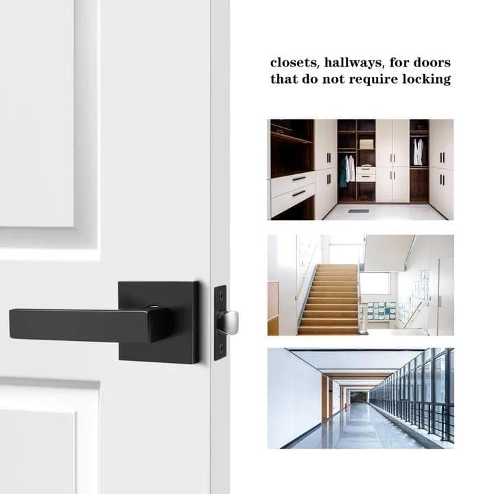 Probrico Passage Door Handles Matte Black 10 Pack | Heavy Duty Zinc Alloy, Modern Square Design thumbnail 17
