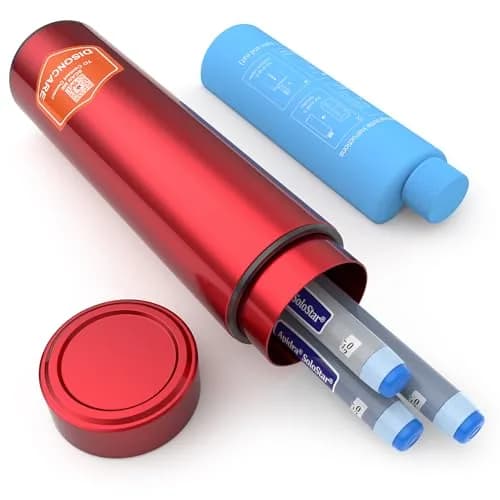 DISONCARE Odyssey 60H Insulin Pen Cooler Travel Case 2.5x2.5x9 inches (Red) | TSA Approved Medication Cooler for Travel thumbnail 1