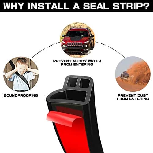 CloudBuyer L-Shape Universal Car Weather Stripping 10mm (2/5") x 13mm (47/100") x 10m (33ft) | Noise Insulation & Draft Seal thumbnail 4