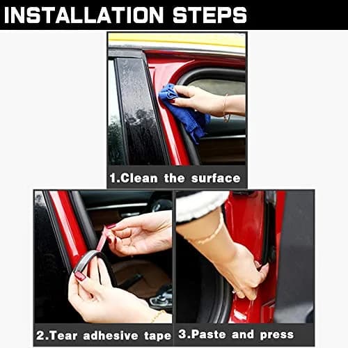 CloudBuyer L-Shape Universal Car Weather Stripping 10mm (2/5") x 13mm (47/100") x 10m (33ft) | Noise Insulation & Draft Seal thumbnail 6