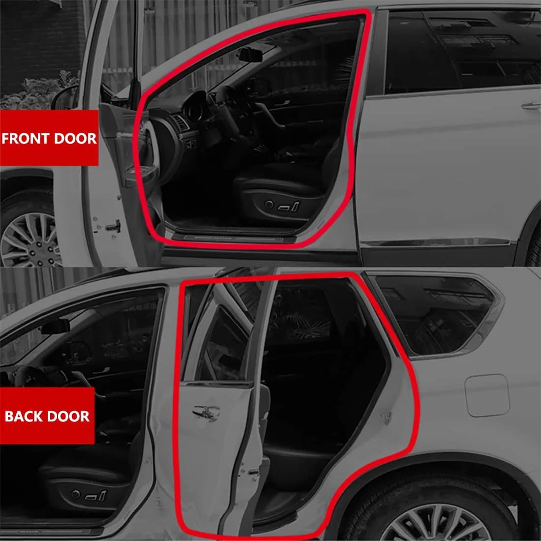 CloudBuyer L-Shape Universal Car Weather Stripping 10mm (2/5") x 13mm (47/100") x 10m (33ft) | Noise Insulation & Draft Seal - view 7