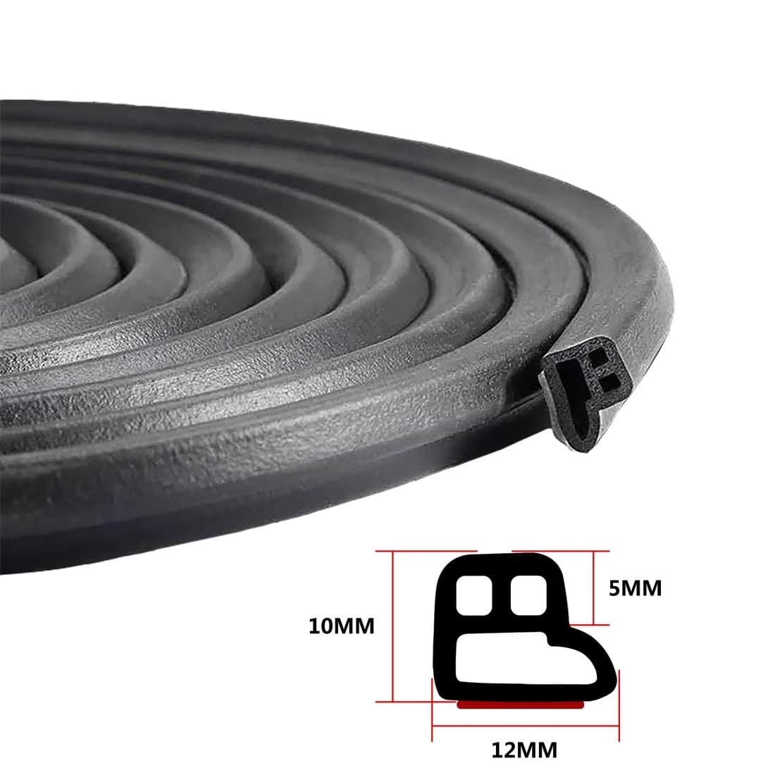 CloudBuyer L-Shape Universal Car Weather Stripping 10mm (2/5") x 13mm (47/100") x 10m (33ft) | Noise Insulation & Draft Seal - view 2