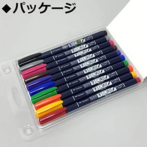 Tombow Fudenosuke Brush Pen - Hard - 10 Colors Set (WS-BH10C) | Water-Resistant, Precise Brush Tip for Calligraphy & Art thumbnail 6