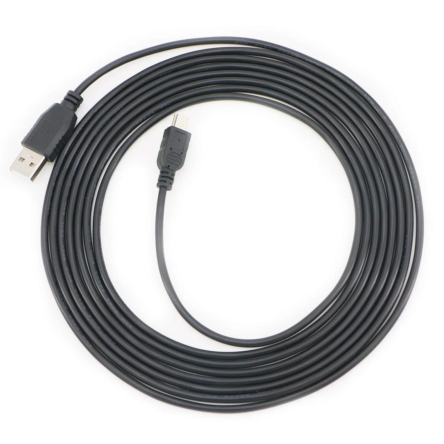 PASOW Mini USB Power Cable USB 2.0 A-Male to Mini-B 3.5m (11.5ft) | Power Delivery Only for Dash Cams - view 5